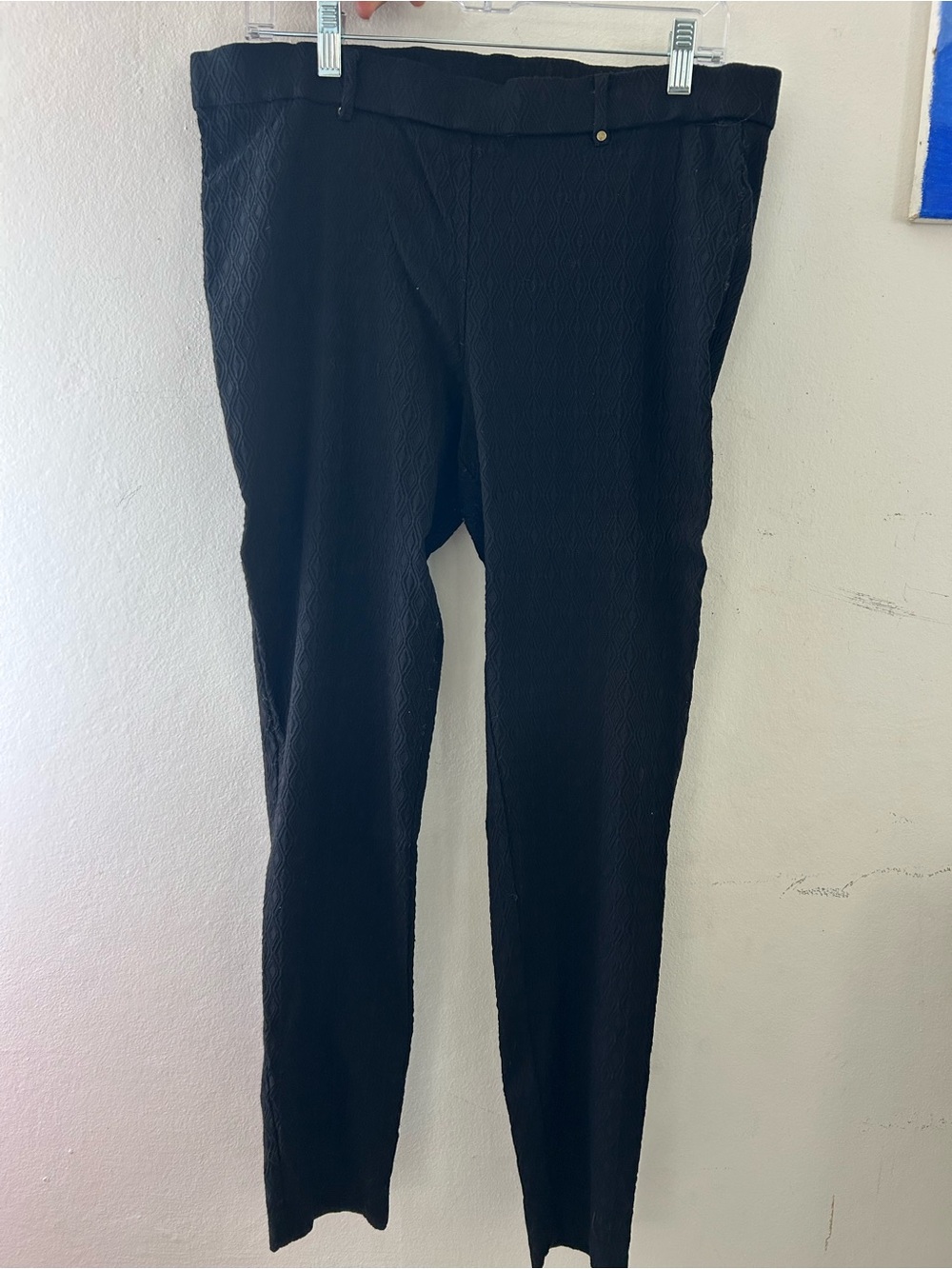 Briggs New York Black Textured Slim Women's Dress Pants